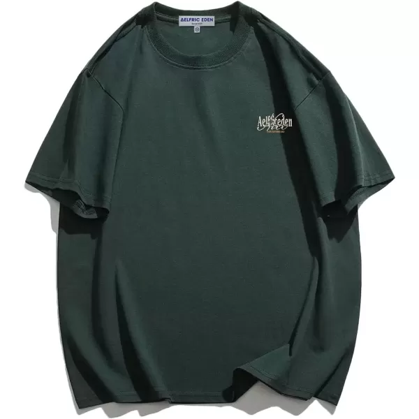 imageAelfric Eden Premium Cotton TShirt with Brand Logo Unisex Oversized Short Sleeve Casual Crewneck TopA5green