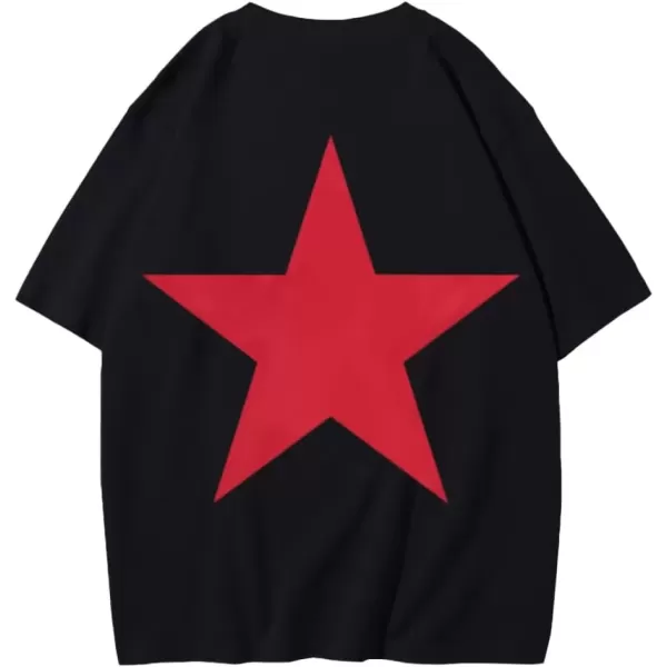 imageAelfric Eden Star Graphic Tees Men Oversized T Shirt Women Y2k Vintage Tee Aesthetic Short Sleeve Summer TopsBlack