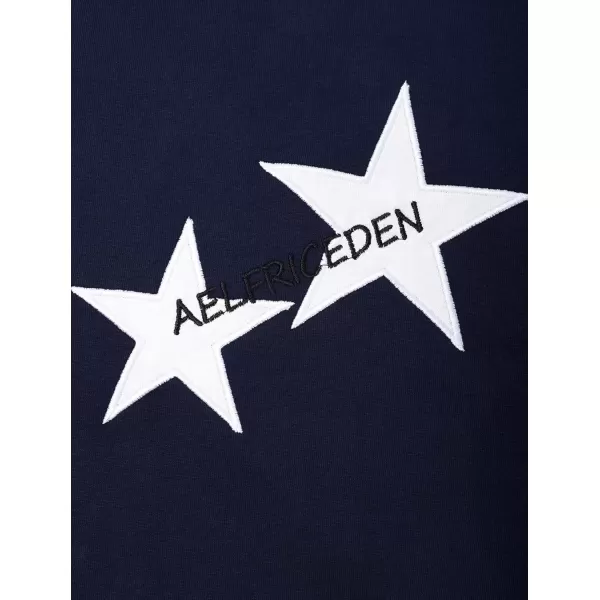 imageAelfric Eden Star Graphic Tees Men Oversized T Shirt Women Y2k Vintage Tee Aesthetic Short Sleeve Summer TopsDeep Blue