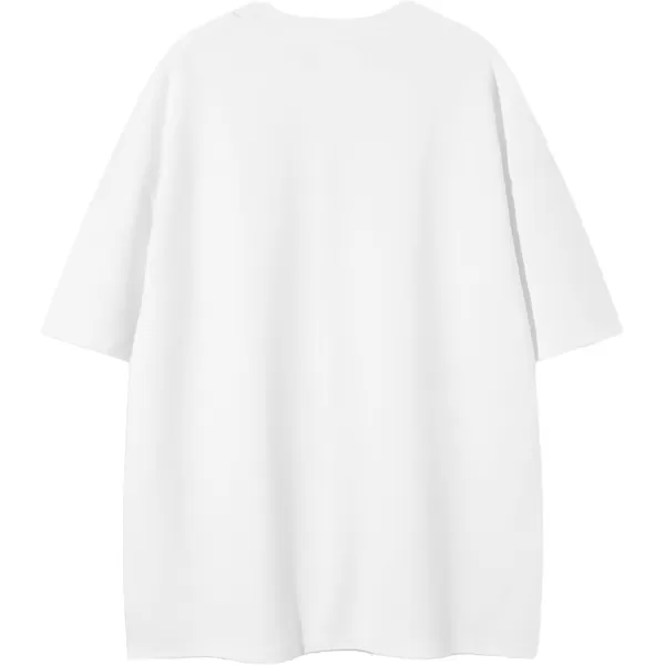 imageAelfric Eden Womens Oversized T Shirts Tees Heart Bow Print Crew Neck Tops Y2k Streetwear Short Sleeve Casual ShirtWhite