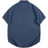 imageAelfric Eden Fringe Short Sleeve Shirts Patchwork Button Down Shirts Streetwear Aesthetic Solid Color Hawaiian Shirts01blue