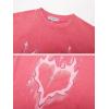 imageAelfric Eden Mens Oversized T Shirts Tees Distorted Portrait Print Crew Neck Cotton Tops Streetwear Casual ShirtPink