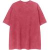 imageAelfric Eden Mens Oversized T Shirts Tees Distorted Portrait Print Crew Neck Cotton Tops Streetwear Casual ShirtPink