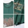 imageAelfric Eden Mens Oversized Tshirts Snow Mountain Graphic Tee Print Tops Streetwear Casual ShirtGreen