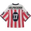 imageAelfric Eden Oversized T Shirts Number Stripe Graphic Unisex Knit Tee Color Blocking Y2k Short Sleeve 2025 Trend TopsRed