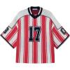 imageAelfric Eden Oversized T Shirts Number Stripe Graphic Unisex Knit Tee Color Blocking Y2k Short Sleeve 2025 Trend TopsRed