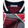 imageAelfric Eden Oversized T Shirts Number Stripe Graphic Unisex Knit Tee Color Blocking Y2k Short Sleeve 2025 Trend TopsRed