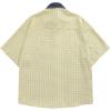 imageAelfric Eden Shirts Plaid Embroidery Short Sleeve Shirt Casual Graphic TShirts Men Button Down Tee Tops OufitsYellow