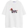 imageAelfric Eden Cartoon Dog Tee Shirt Cotton Graphic TShirts Cute Casual Summer Oversized Shirts Streetwear TopsWhite