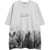 imageAelfric Eden Mens Oversized Tshirts Snow Mountain Graphic Tee Print Tops Streetwear Casual ShirtGray White