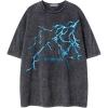 imageAelfric Eden Washed Lightning Graphic Tees Y2k Oversized TShirts Vintage Unisex Streetwear Cotton Shirt Casual Summer TopsGrey
