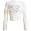 imageAelfric Eden Y2K Crop Top Long Sleeve Womens Letter Graphic TShirts Slim Fit Crewneck Textured TeeWhite
