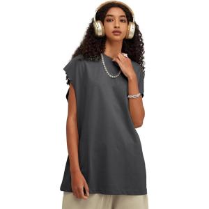 imageAelfric Eden Mens Vintage Solid Cap Sleeve TShirts Oversized Casual Summer Basic Tees Tank TopGray