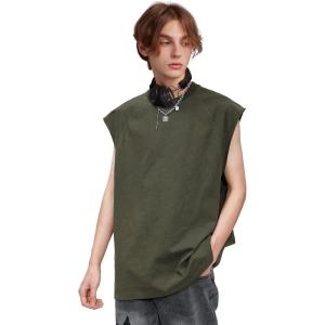 imageAelfric Eden Mens Vintage Solid Cap Sleeve TShirts Oversized Casual Summer Basic Tees Tank TopGreen