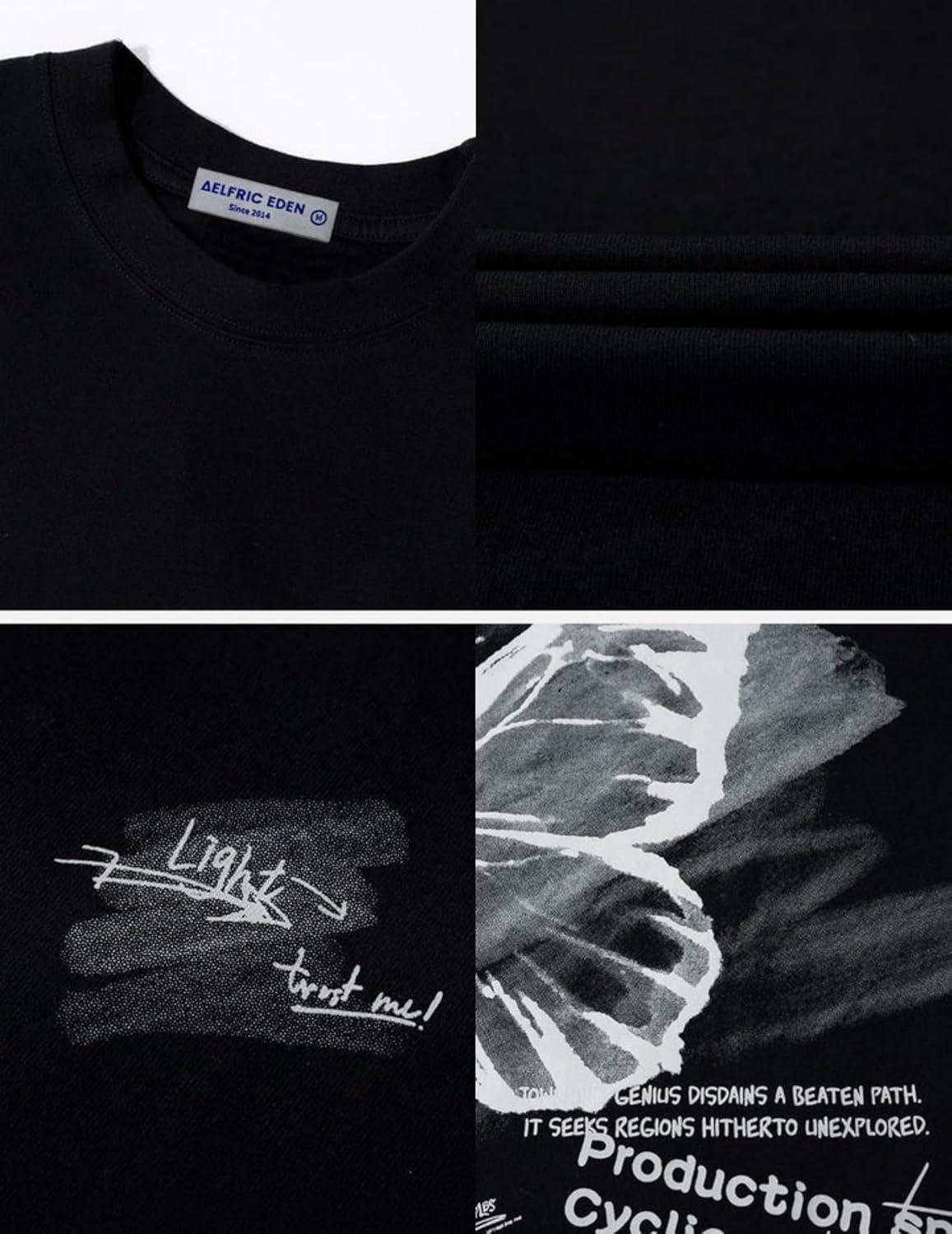 imageAelfric Eden Butterfly Graphic Tee Oversized T Shirts for Men Short Sleeve Tops Streetwear Y2K TShirtBlack