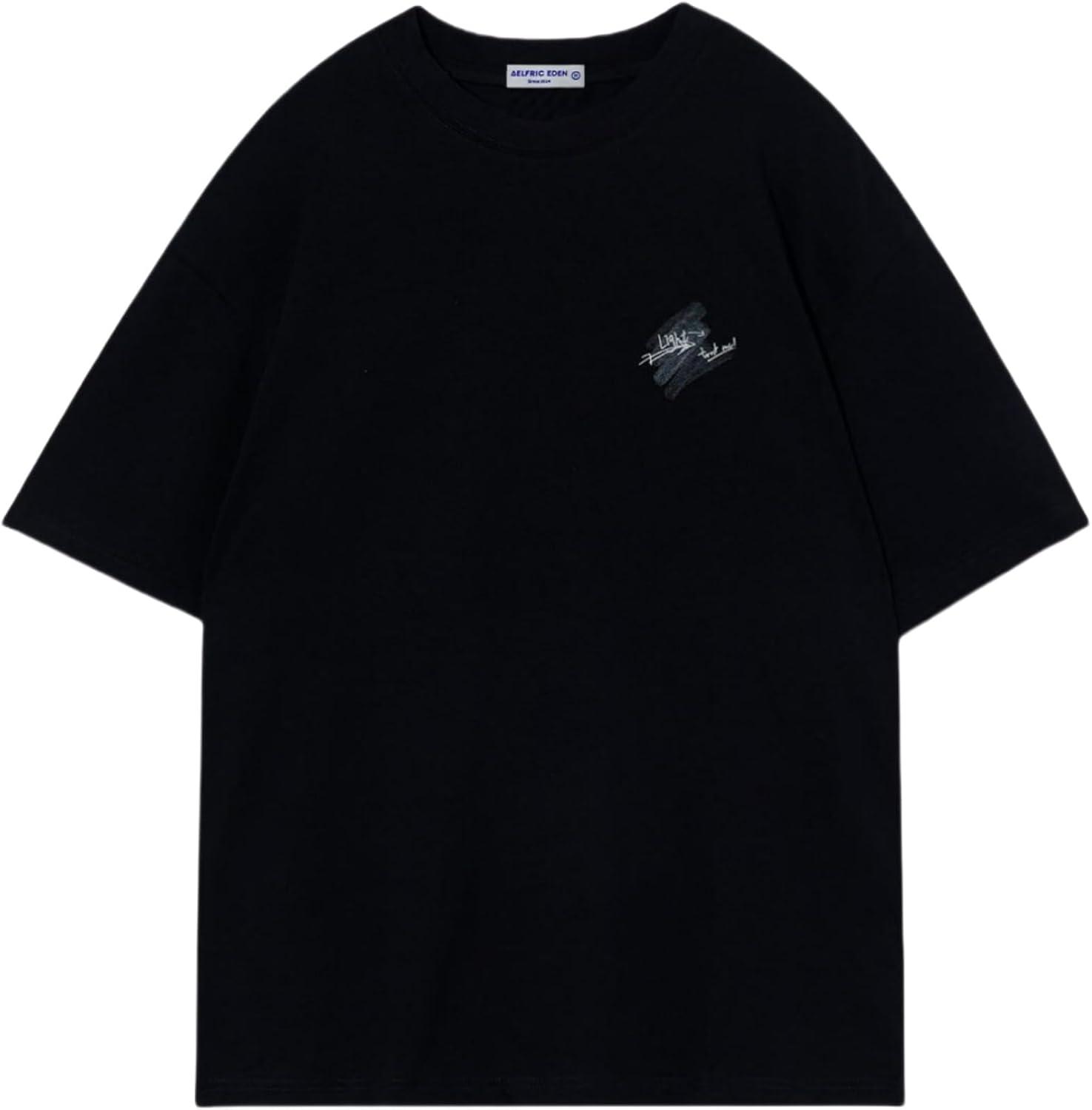 imageAelfric Eden Butterfly Graphic Tee Oversized T Shirts for Men Short Sleeve Tops Streetwear Y2K TShirtBlack