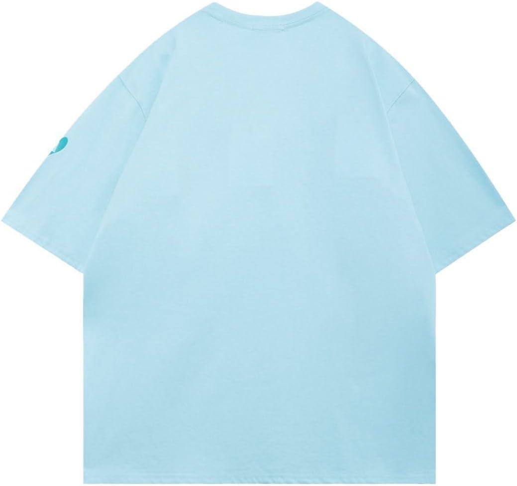 imageAelfric Eden Graphic Tees Men Y2k Oversized T Shirts Women Hip Hop Character Vintage Tees Unisex Summer TopsBlue