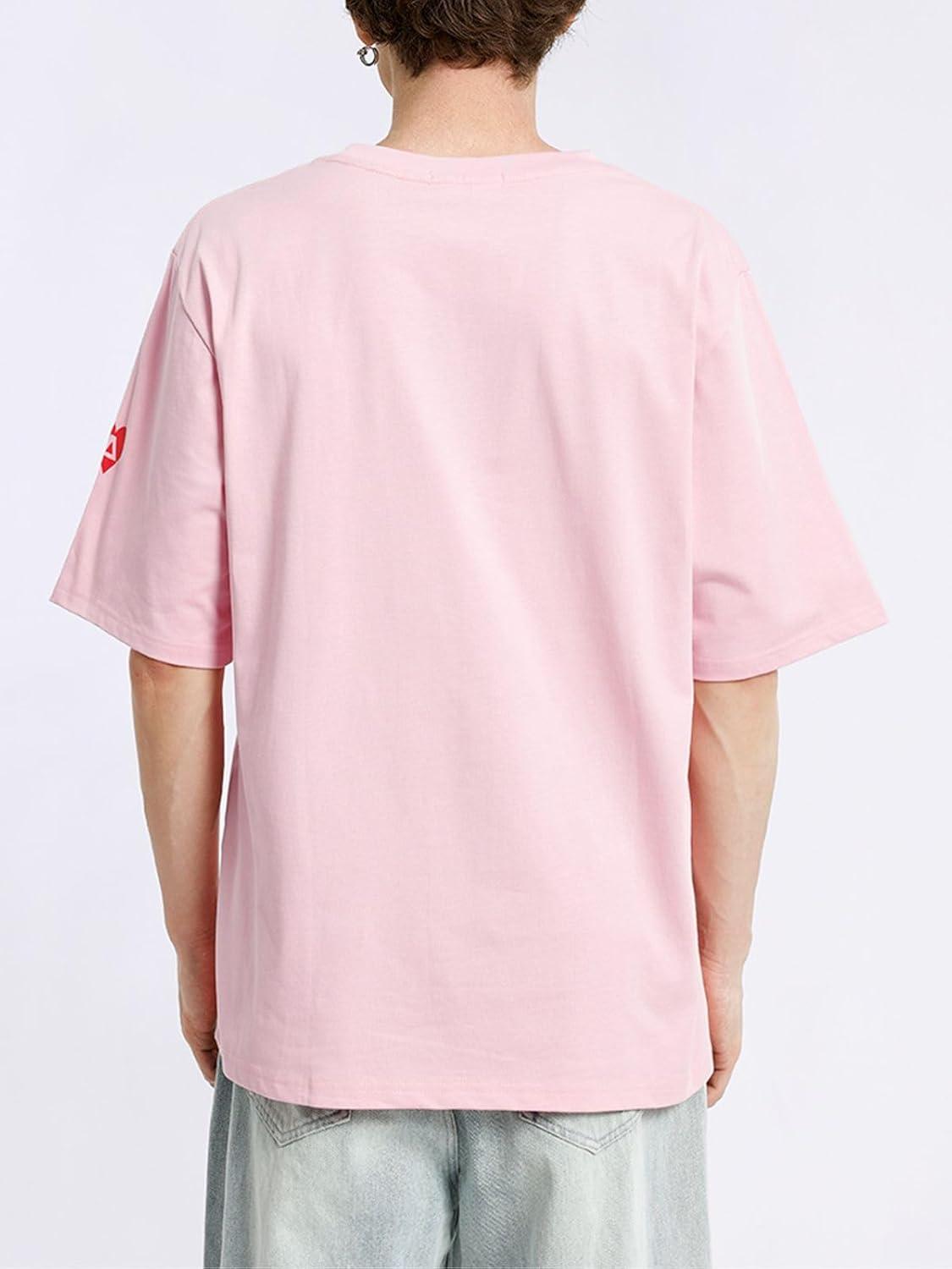 imageAelfric Eden Graphic Tees Men Y2k Oversized T Shirts Women Hip Hop Character Vintage Tees Unisex Summer TopsPink