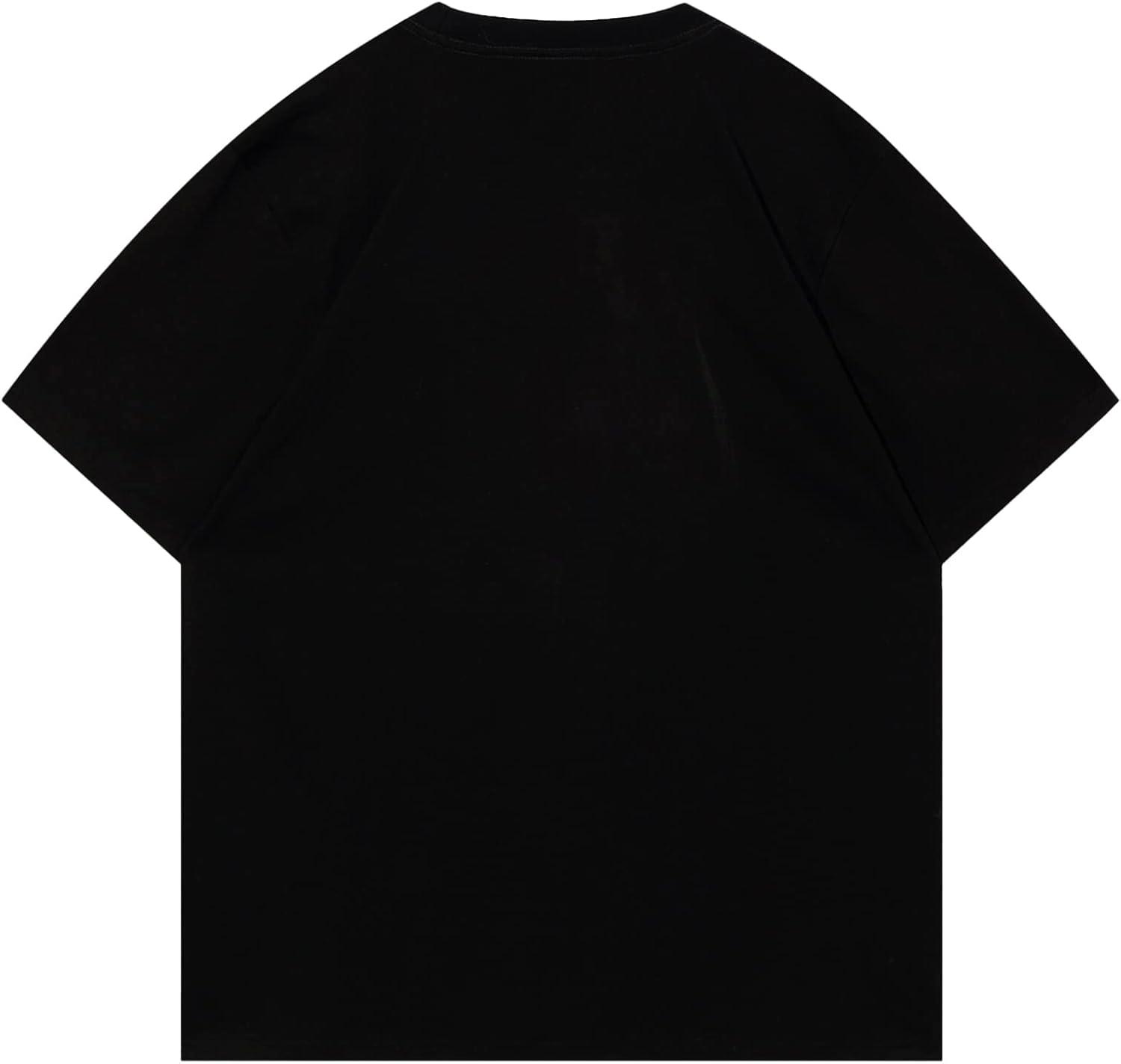 imageAelfric Eden Mens Oversized Graphic Tee Summer Unisex Hipster Printed Casual Harajuku Top TshirtBlack