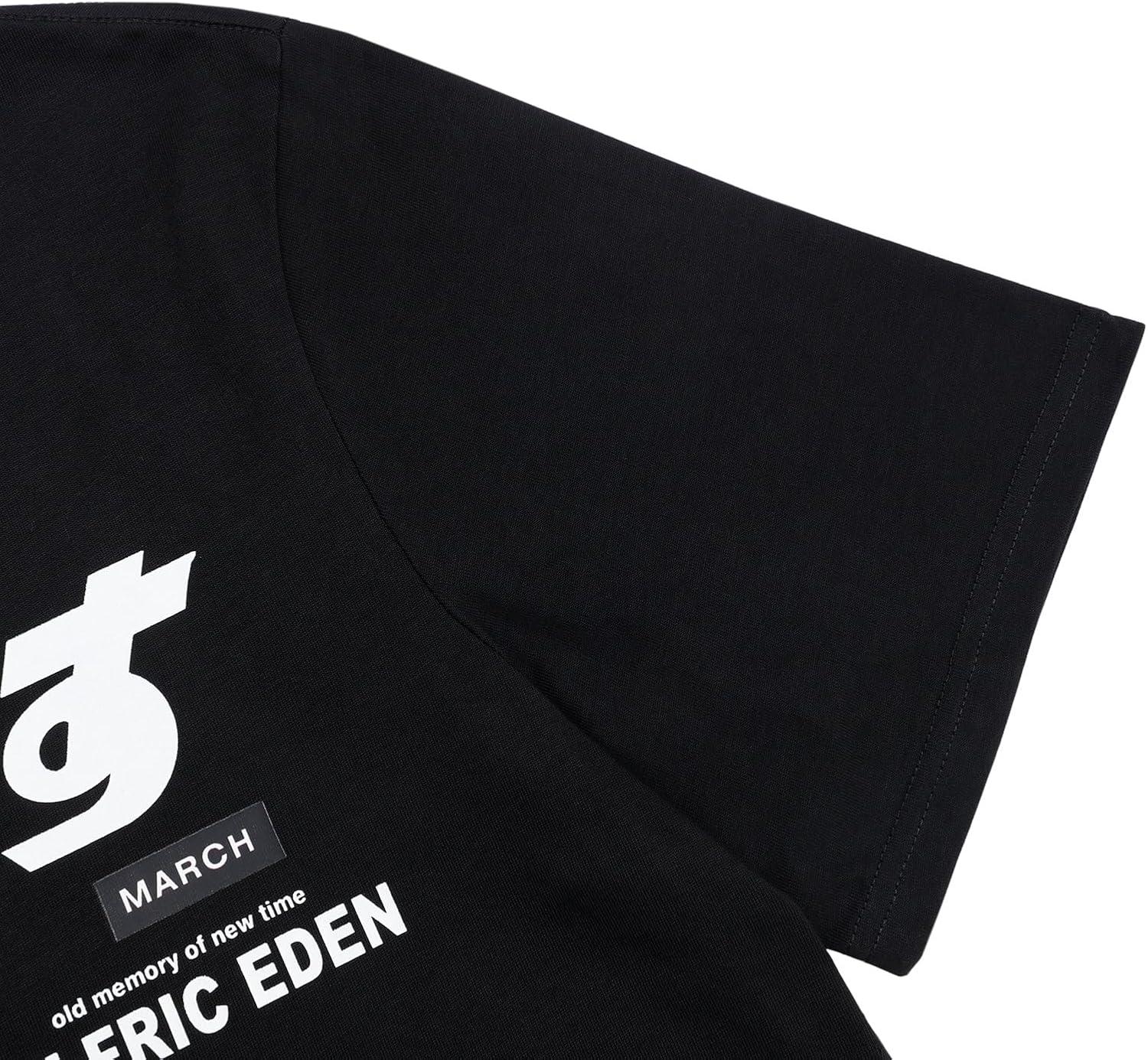 imageAelfric Eden Mens Oversized Graphic Tee Summer Unisex Hipster Printed Casual Harajuku Top TshirtBlack