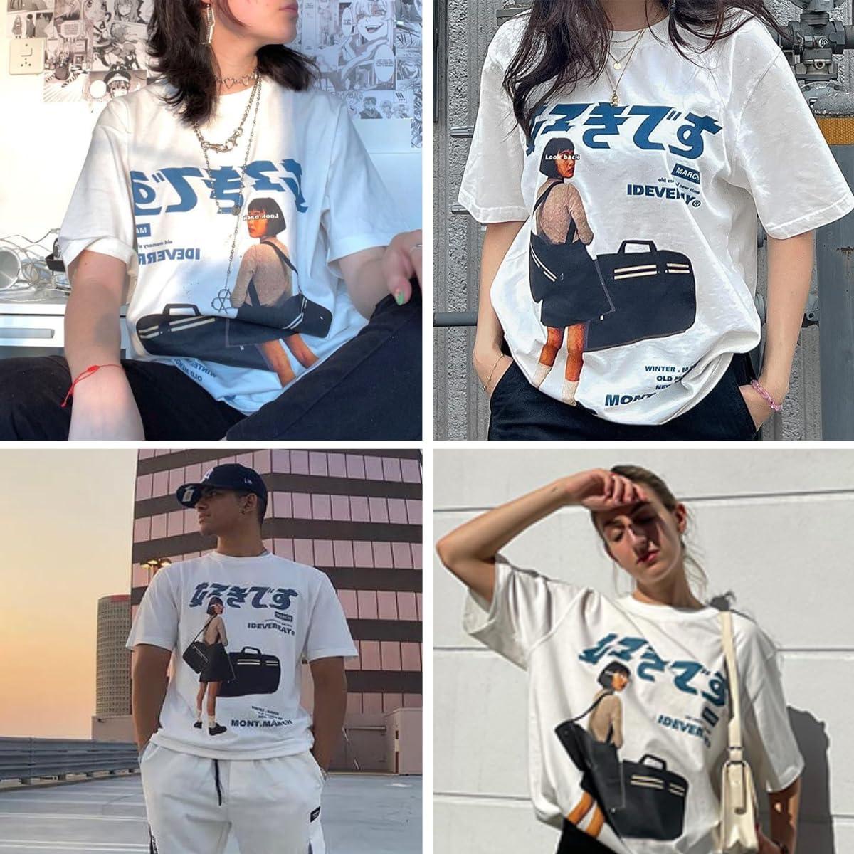 imageAelfric Eden Mens Oversized Graphic Tee Summer Unisex Hipster Printed Casual Harajuku Top TshirtWhite