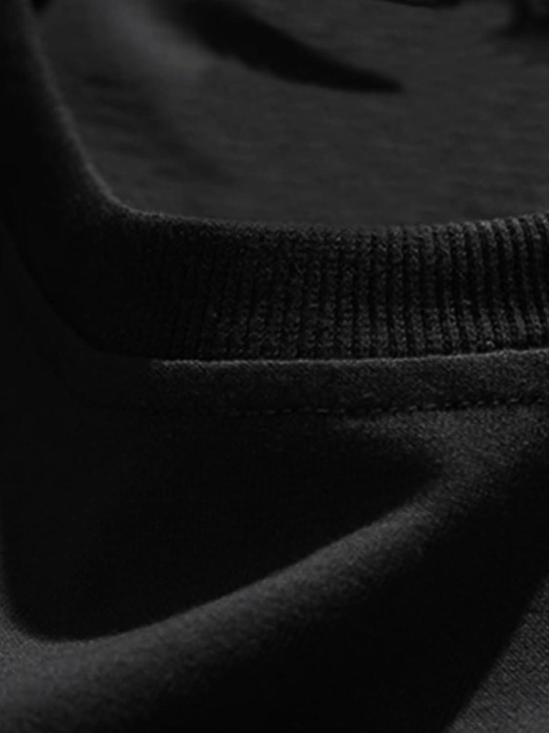 imageAelfric Eden Mens Oversized T Shirts Graphic Tees Print Crew Neck Cotton Tops Streetwear Casual ShirtBlack