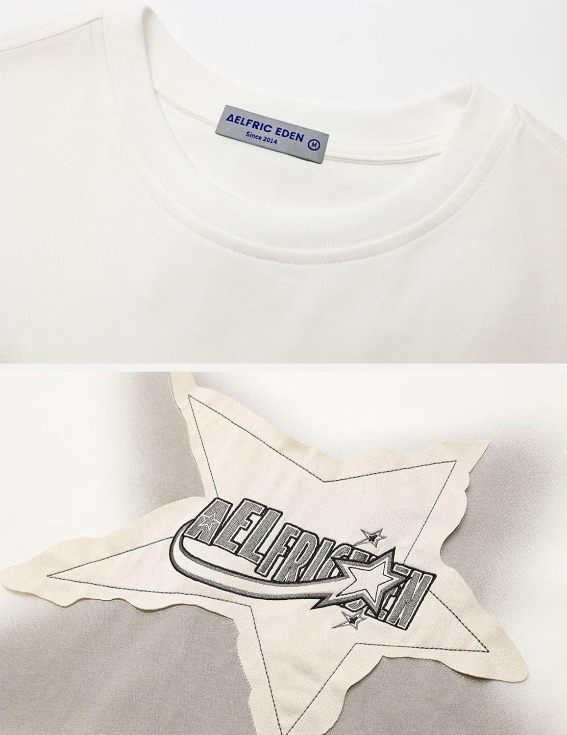 imageAelfric Eden Oversized Graphic Tees Unisex Graffiti Print Shirts Inkjet Tee TopWhite