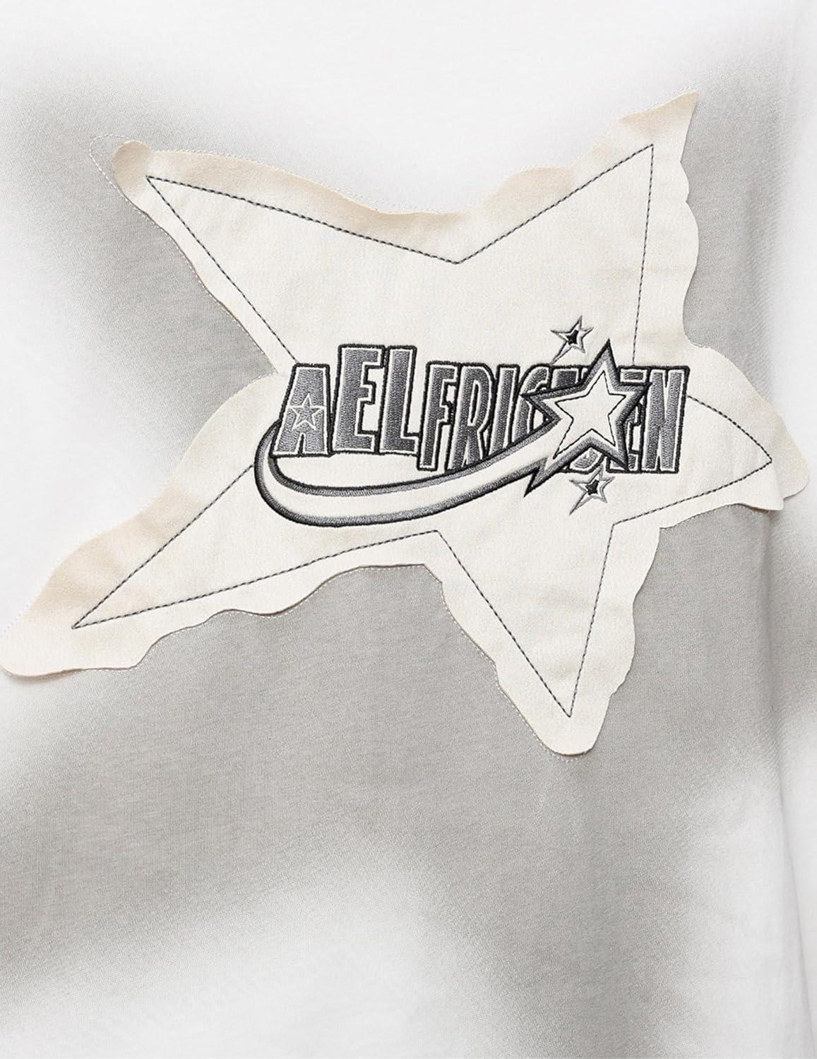 imageAelfric Eden Oversized Graphic Tees Unisex Graffiti Print Shirts Inkjet Tee TopWhite