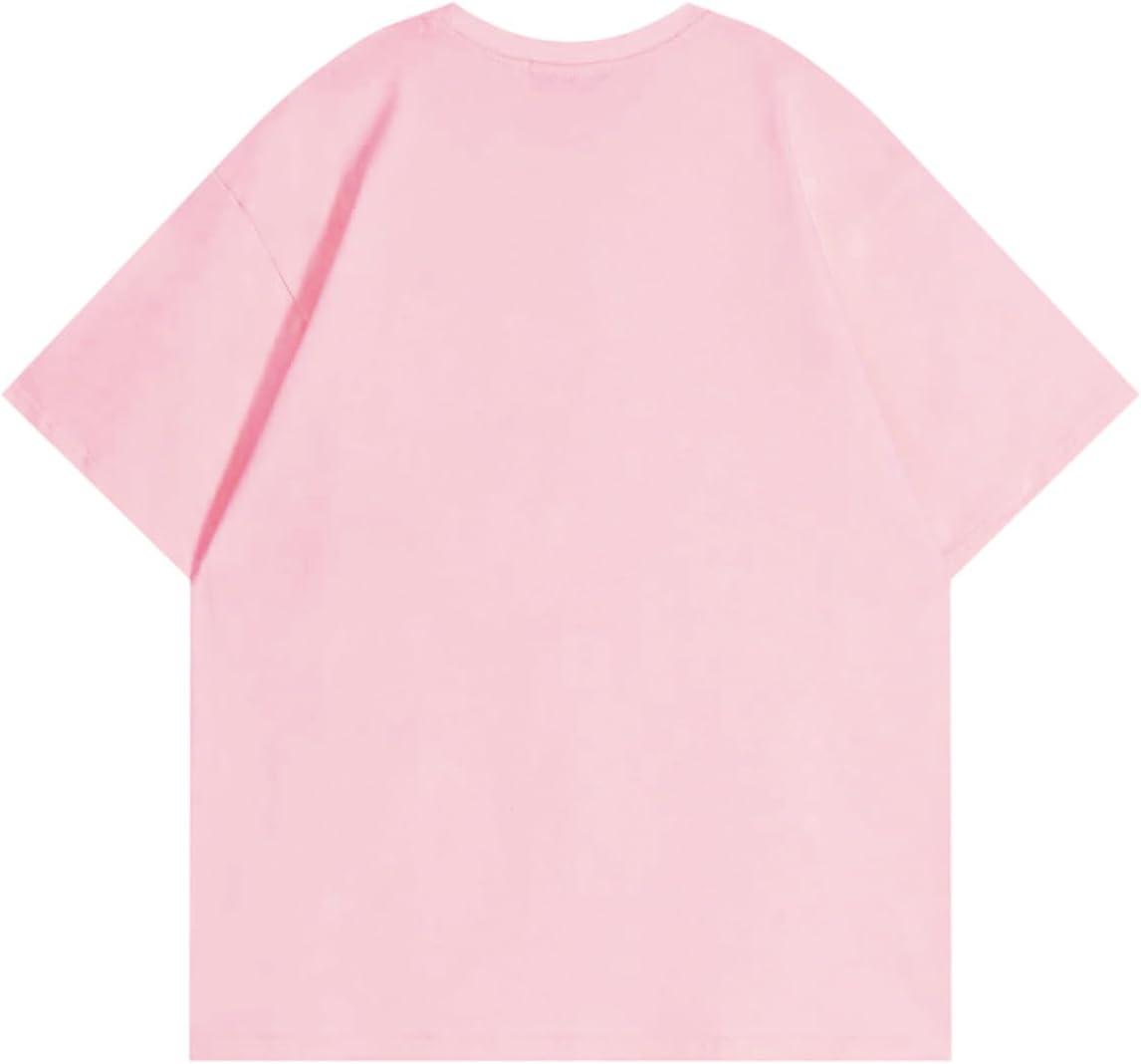 imageAelfric Eden Women Love Balloon Graphic Tees Summer Short Sleeve Printed Cotton T Shirts Casual Harajuku TopsPink