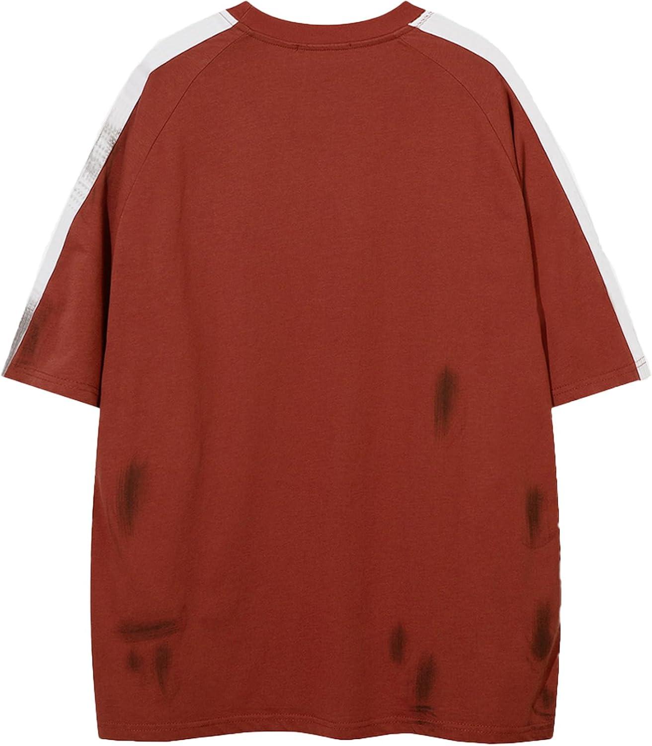 imageAelfric Eden Womens Oversized Graphic Tees Dirt Contrast Color Athleisure T Shirt Unisex Racing Streetwear 90s Summer TopsRed