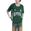 imageAelfric Eden Jersey Shirts Women Oversized Mesh V Neck Graphic Tees Y2k Color Block Short Sleeve T Shirt TopsGreen