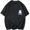 imageAelfric Eden Mens Oversized Ramen Cat Graphic Tees Streetwear Casual Summer Tops TShirt UnisexBlack
