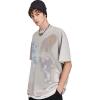 imageAelfric Eden Mens Vintage Graphic Tees Y2K Irregular Butterfly Printed Tee Oversized Streetwear Casual TShirtGray