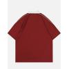 imageAelfric Eden Mens Vintage Letter Polo Tee Oversized Button Collar Graphic Patchwork T Shirt Short Sleeve Summer TopsRed