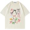 imageAelfric Eden Bow Shirt for Women Oversized Graphic Tees Y2K Cute Print Short Sleeve TShirt Casual Summer Cotton TopBeige