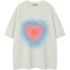 imageAelfric Eden Graphic T Shirts for Women Blurring Heart Print Tees Y2K Oversized Shirt Summer Casual Short Sleeve TopsBeige