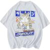 imageAelfric Eden Mens Oversized Ramen Cat Graphic Tees Streetwear Casual Summer Tops TShirt UnisexWhite