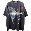 imageAelfric Eden Mens Vintage Graphic Tees Y2K Irregular Butterfly Printed Tee Oversized Streetwear Casual TShirtBlack
