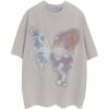 imageAelfric Eden Mens Vintage Graphic Tees Y2K Irregular Butterfly Printed Tee Oversized Streetwear Casual TShirtGray