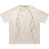 imageAelfric Eden Oversized Mens TShirt Reflective Strip Suede Tee with Brand Embroidery DetailingApricot