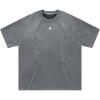 imageAelfric Eden Oversized Mens TShirt Reflective Strip Suede Tee with Brand Embroidery DetailingGrey