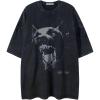 imageAelfric Eden Oversized Tees Graphic Dog Print Tshirt Washed Cotton Short Sleeve Summer Streetwear Vintage Unisex TopsBlack