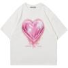 imageAelfric Eden Women Love Balloon Graphic Tees Summer Short Sleeve Printed Cotton T Shirts Casual Harajuku TopsWhite