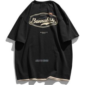 imageAelfric Eden Mens Oversized T Shirts Graphic Tees Print Crew Neck Cotton Tops Streetwear Casual ShirtBlack