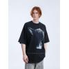 imageAelfric Eden Graphic Tees Men Oversized Doberman Shirt Washed Vintage Streetwear Casual Summer Tops TShirt Unisex3black
