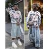 imageAelfric Eden Mens Camouflage Patchwork Sweatshirt Oversized Long Sleeve Casual Y2k Streetwear Trendy TopsGreen Camo