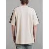 imageAelfric Eden Oversized Graphic Tees Men Contrast Color Speedway Racing Tee Unisex Streetwear Tshirt Patchwork Polo TeeBeige