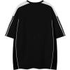 imageAelfric Eden Oversized Graphic Tees Men Contrast Color Speedway Racing Tee Unisex Streetwear Tshirt Patchwork Polo TeeBlack
