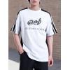 imageAelfric Eden Oversized Graphic Tees Men Contrast Color Speedway Racing Tee Unisex Streetwear Tshirt Patchwork Polo TeeWhite