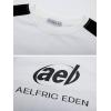 imageAelfric Eden Oversized Graphic Tees Men Contrast Color Speedway Racing Tee Unisex Streetwear Tshirt Patchwork Polo TeeWhite